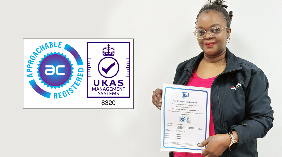 VES leak detection solutions provider has recently been awarded the prestigious ISO 9001 certification, underscoring our unwavering commitment to quality and customer satisfaction.